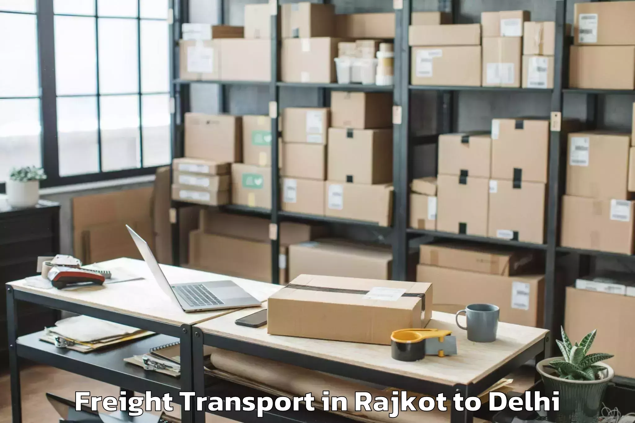 Trusted Rajkot to Chanakya Puri Freight Transport